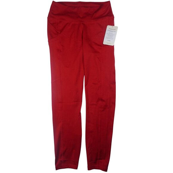 Fabletics High-Waisted Side Pockets 7/8 Leggings Red Size L - Picture 1 of 4